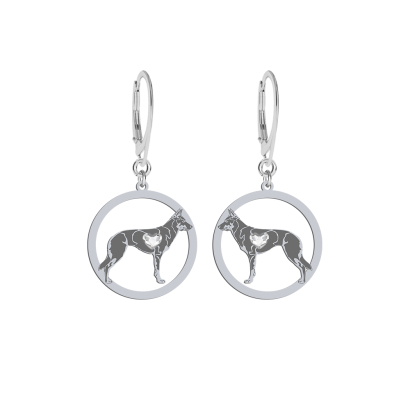 Kolczyki z psem rasy Australian Kelpie srebro GRAWER GRATIS - MEJK Jewellery
