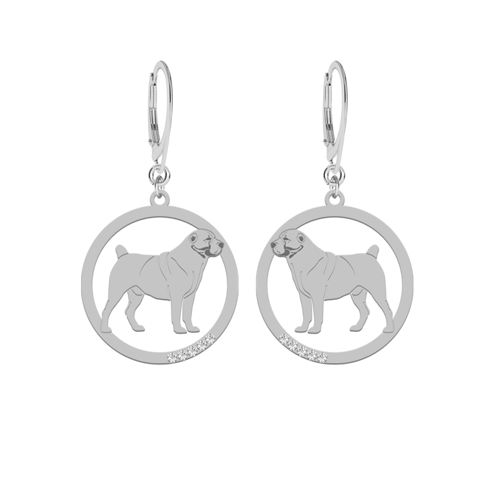 Silver Central Asian Shepherd earrings, FREE ENGRAVING - MEJK Jewellery