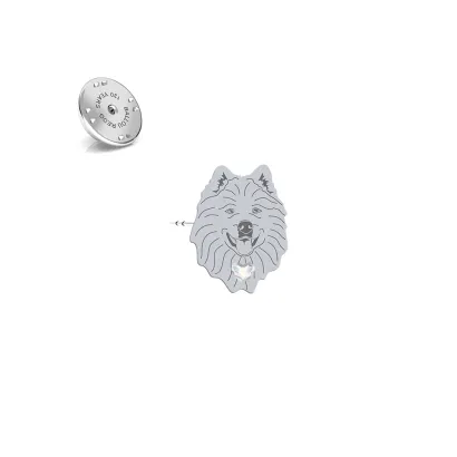 Wpinka z psem Samoyed srebro - MEJK Jewellery
