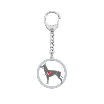 Brelok z psem grawerem English Toy Terrier srebro GRAWER GRATIS - MEJK Jewellery