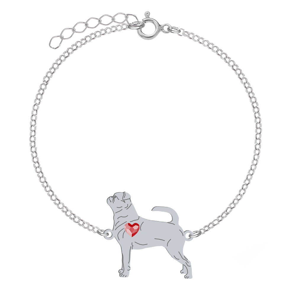 Silver Petit Brabancon bracelet with a heart, FREE ENGRAVING - MEJK Jewellery