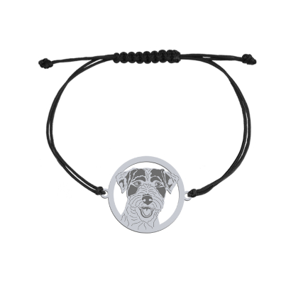 Bransoletka z psem Parson Russell Terrier srebro sznurek GRAWER GRATIS - MEJK Jewellery