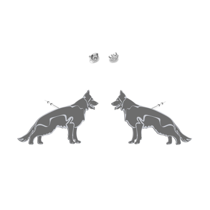 Silver Black German Shepherd earrings - MEJK Jewellery