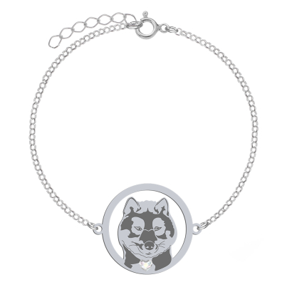 Bransoletka z psem Shikoku srebro GRAWER GRATIS - MEJK Jewellery