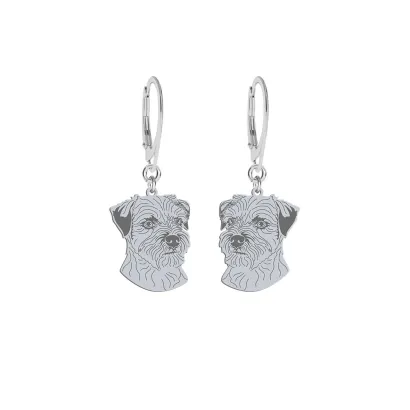 Kolczyki z psem Border Terrier srebro GRAWER GRATIS - MEJK Jewellery