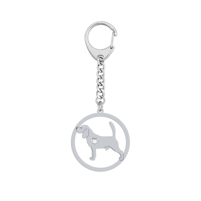 Silver Beagle engraved keyring - MEJK Jewellery