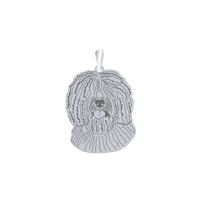 Silver Spanish Water Dog engraved pendant - MEJK Jewellery