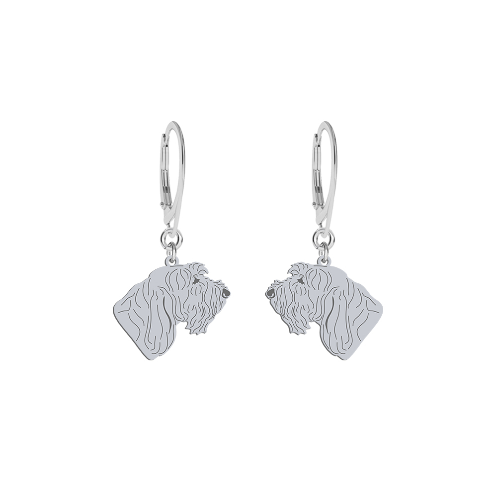Silver Italian Wirehaired Pointer earrings FREE ENGRAVING - MEJK Jewellery
