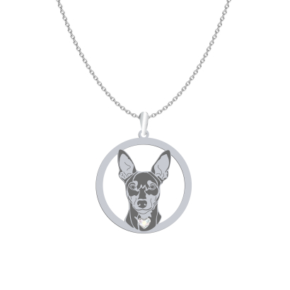 Naszyjnik z psem Pinczer Miniaturowy srebro GRAWER GRATIS - MEJK Jewellery