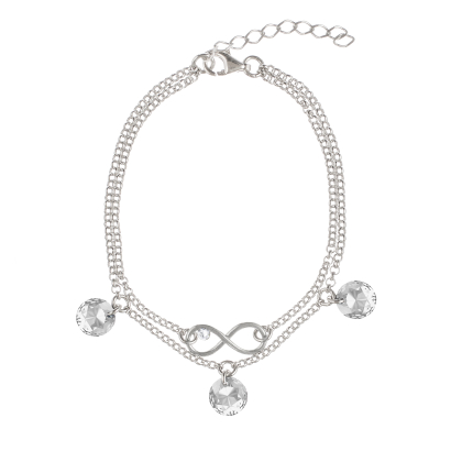  bracelet with infinity  crystals