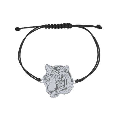 Bransoletka z Tygrysem na sznurku srebr925 GRAWER GRATIS - MEJK Jewellery