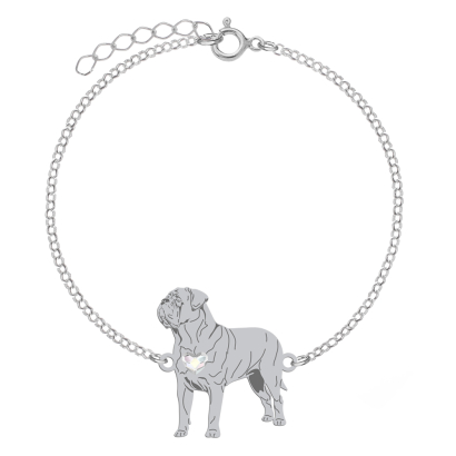 Bransoletka z psem Dog de Bordeaux srebro GRAWER GRATIS - MEJK Jewellery