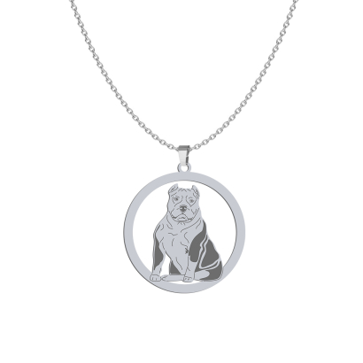 Silver American Bully engraved necklace - MEJK Jewellery