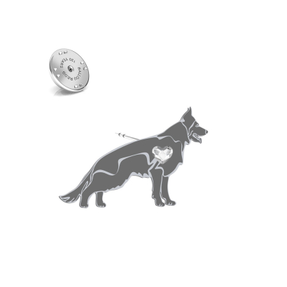 Silver Black German Shepherd pin - MEJK Jewellery