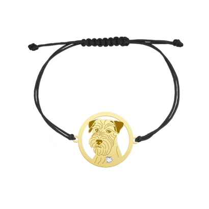 Pozłacana bransoletka Jack Russell Terrier Szorstkowłosy sznurek GRAWER GRATIS - MEJK Jewellery