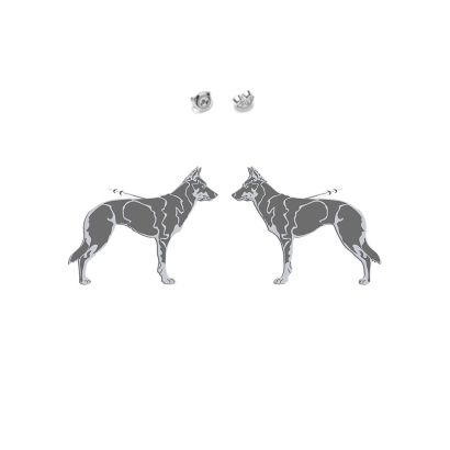 Kolczyki z psem Australian Kelpie srebro - MEJK Jewellery