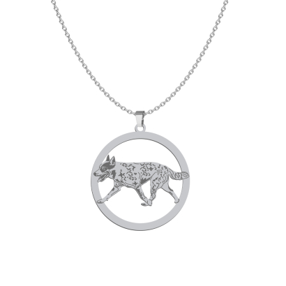 Naszyjnik z psem grawerem Australijski Pies Pasterski srebro - MEJK Jewellery