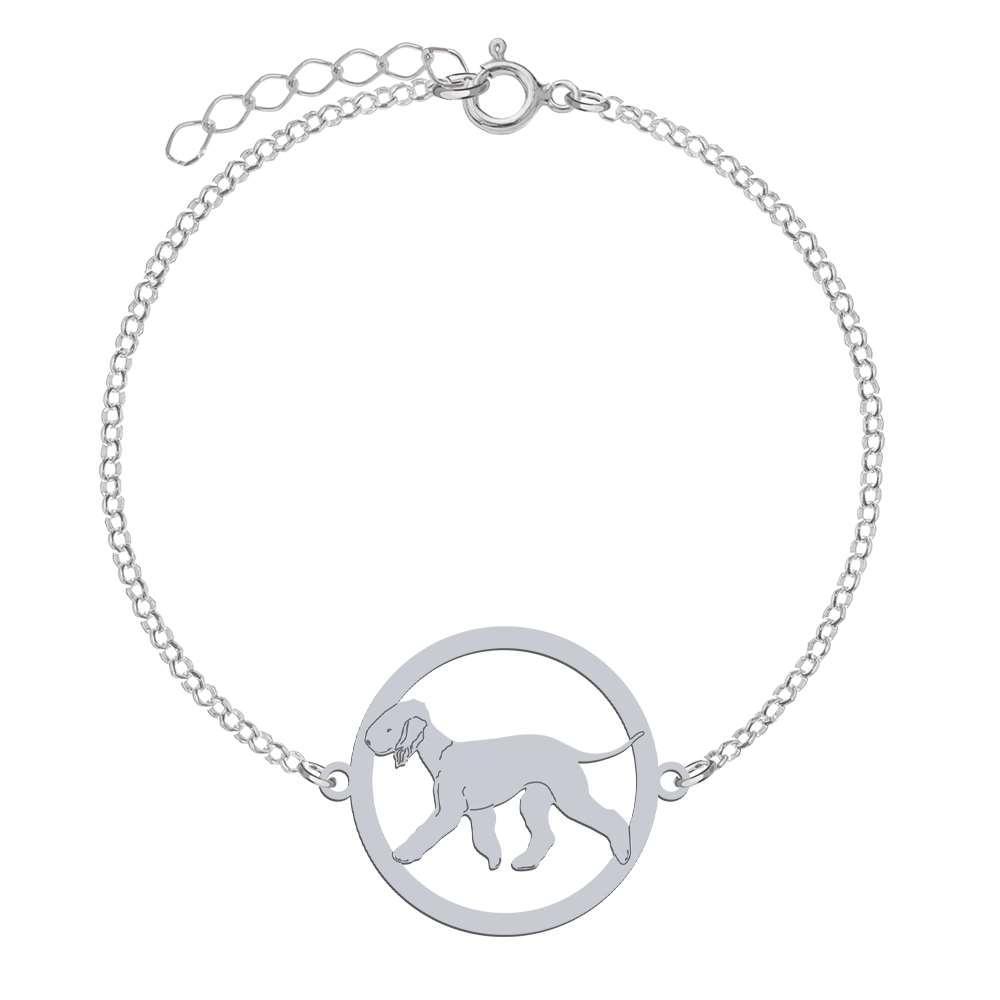 Bransoletka z psem Bedlington Terrier srebro - MEJK Jewellery