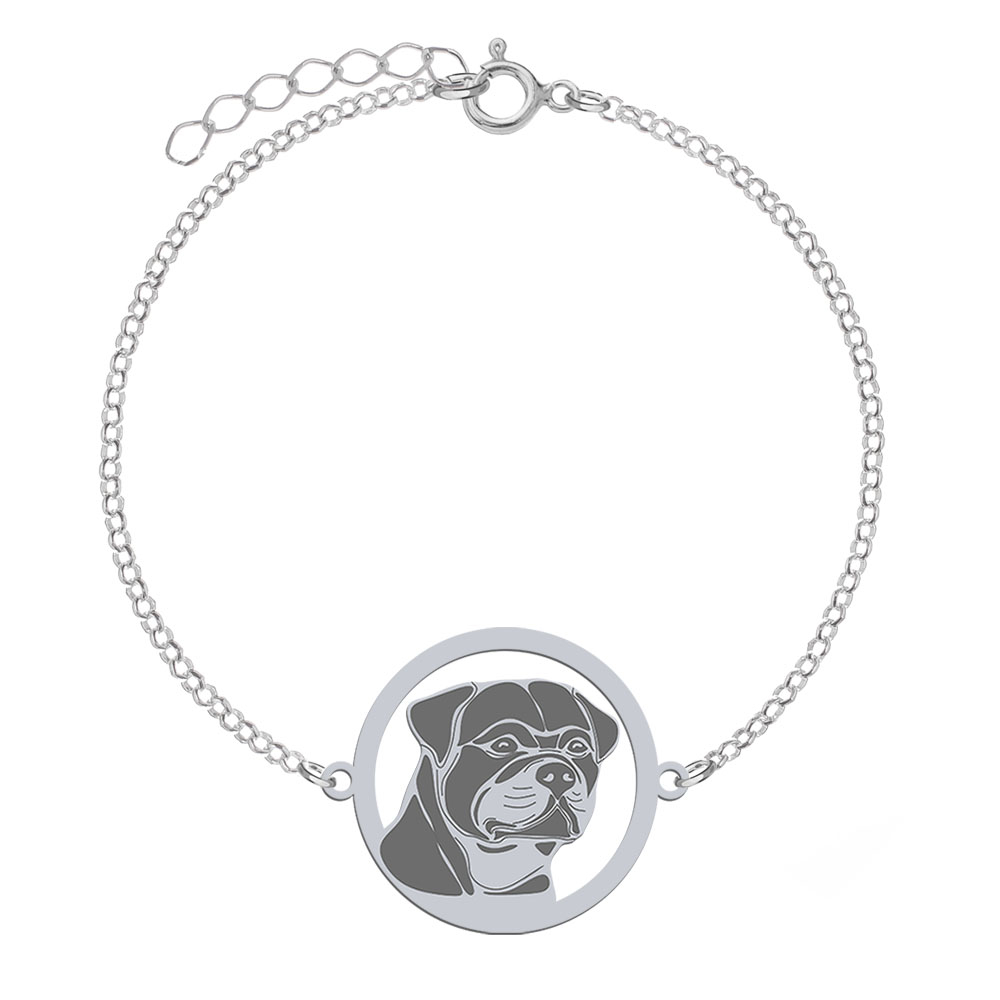 Silver Rottweiler engraved bracelet - MEJK Jewellery