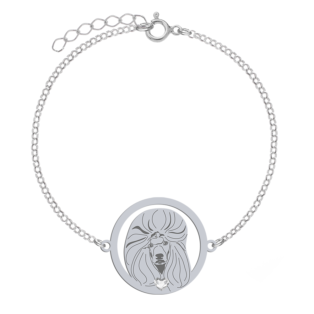Bransoletka z psem Poodle srebro GRAWER GRATIS - MEJK Jewellery