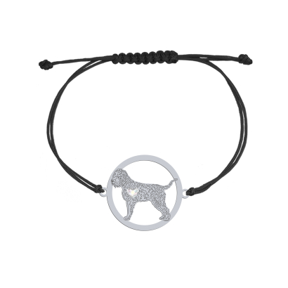Silver Lagotto Romagnolo string bracelet, FREE ENGRAVING - MEJK Jewellery