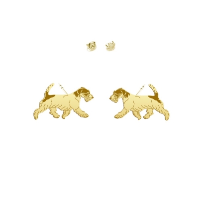 Pozłacane kolczyki wkrętki Jack Russell Terrier Szorstkowłosy - MEJK Jewellery