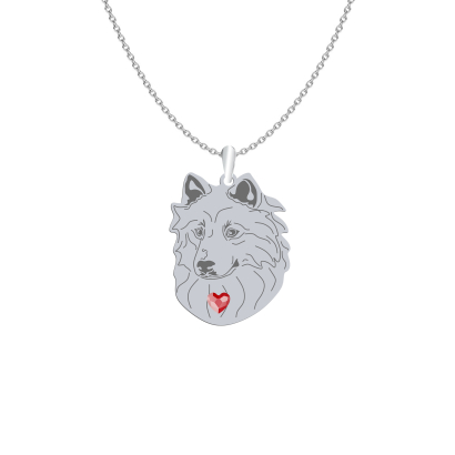 SilverThai Bangkaew Dog engraved necklace with a heart - MEJK Jewellery