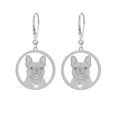 Silver French Bulldog earrings, FREE ENGRAVING - MEJK Jewellery