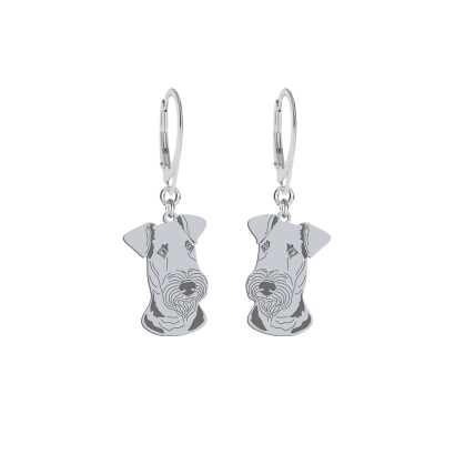 Kolczyki z psem grawerem Airedale Terrier srebro - MEJK Jewellery