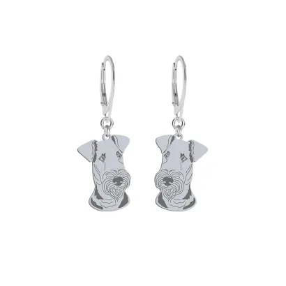 Kolczyki Airedale Terrier srebro 925 Grawer Gratis - MEJK Jewellery