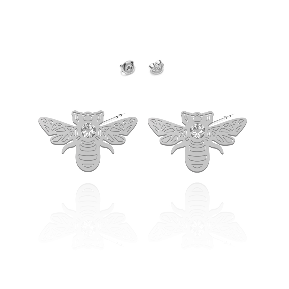 Earrings BEE  gold-plated rhodium-plated silver