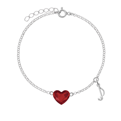 Bracelet  heart silver rhodium-plated or gold-plated