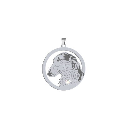 Silver Borzoj pendant, FREE ENGRAVING - MEJK Jewellery