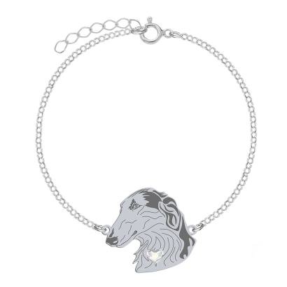 Bransoletka z psem sercem Chart Rosyjski srebro GRAWER GRATIS - MEJK Jewellery