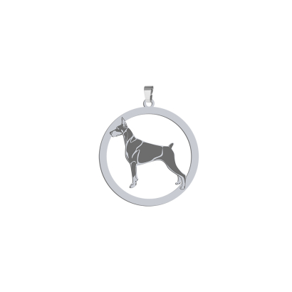 Silver Doberman pendant, FREE ENGRAVING - MEJK Jewellery