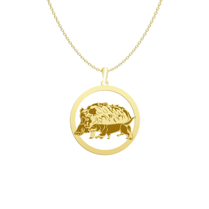 Naszyjnik z psem rasy Alpejski Gończy Krótkonożny srebro pozłacany GRAWER GRATIS - MEJK Jewellery