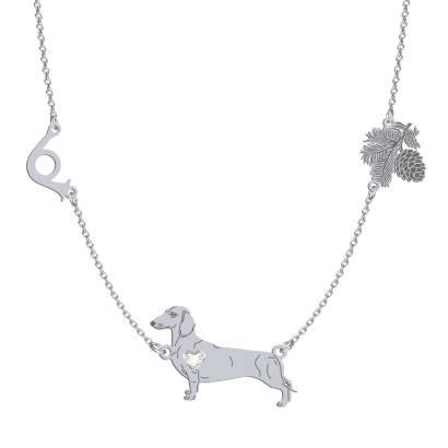 Silver Short-haired dachshund necklace, FREE ENGRAVING - MEJK Jewellery