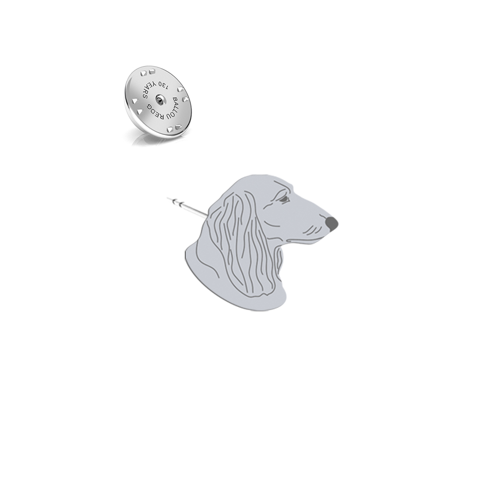 Silver Long-haired dachshund pin - MEJK Jewellery