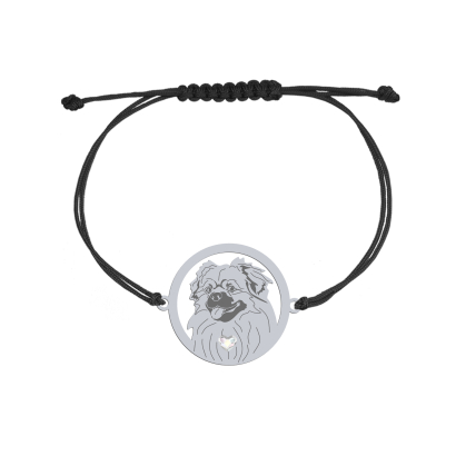 Bransoletka z psem Spaniel Tybetański sznurek GRAWER GRATIS - MEJK Jewellery