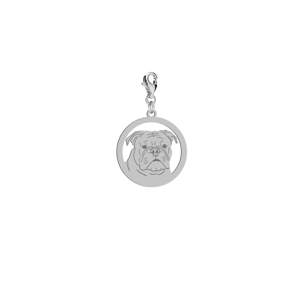 Silver Continental Bulldog charms, FREE ENGRAVING - MEJK Jewellery