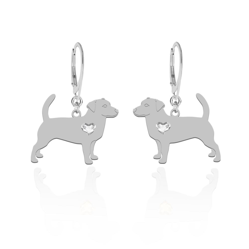 Silver Short-haired Jack Russell Terrier earrings, FREE ENGRAVING - MEJK Jewellery