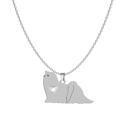 Naszyjnik z psem Maltańczyk srebro GRAWER GRATIS - MEJK Jewellery