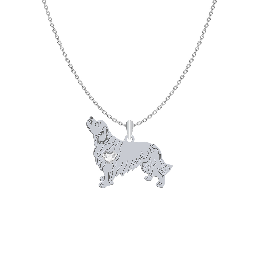Silver Clumber Spaniel necklace, FREE ENGRAVING - MEJK Jewellery