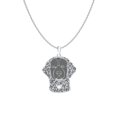 Naszyjnik z psem sercem Curly Coated Retriever srebro GRAWER GRATIS - MEJK Jewellery