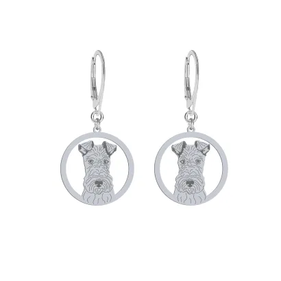 Kolczyki z psem grawerem Fox Terrier Wire srebro - MEJK Jewellery
