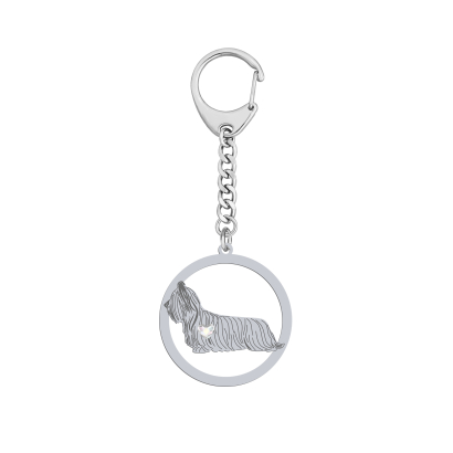 Silver Skye Terrier keyring, FREE ENGRAVING - MEJK Jewellery