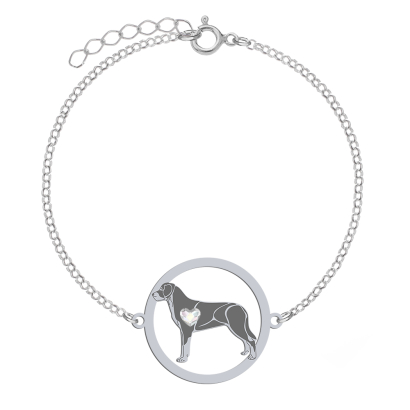 Silver Greater Swiss Mountain Dog engraved bracelet - MEJK Jewellery