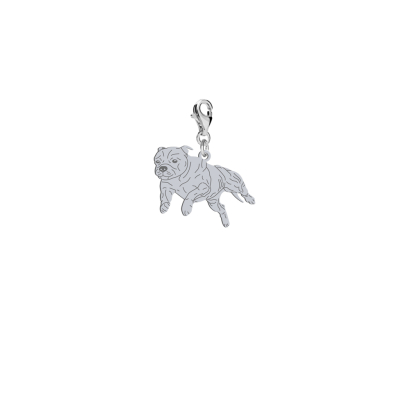 Silver Staffordshire Bull Terrier charms, FREE ENGRAVING - MEJK Jewellery