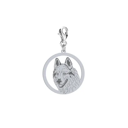 Charms z psem grawerem Czechoslovakian Wolfdog srebro - MEJK Jewellery