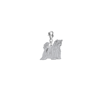 Silver Chinese Crested Powderpuff charms, FREE ENGRAVING - MEJK Jewellery